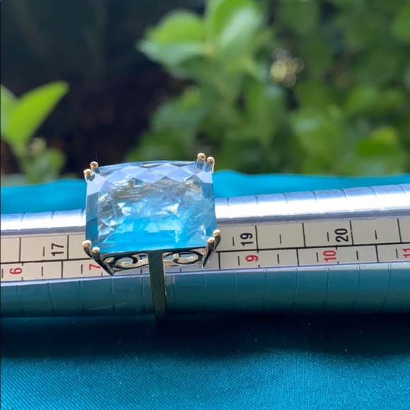 Emerald Cut Fluorite Gold Plated Ring - Picture 5 of 16